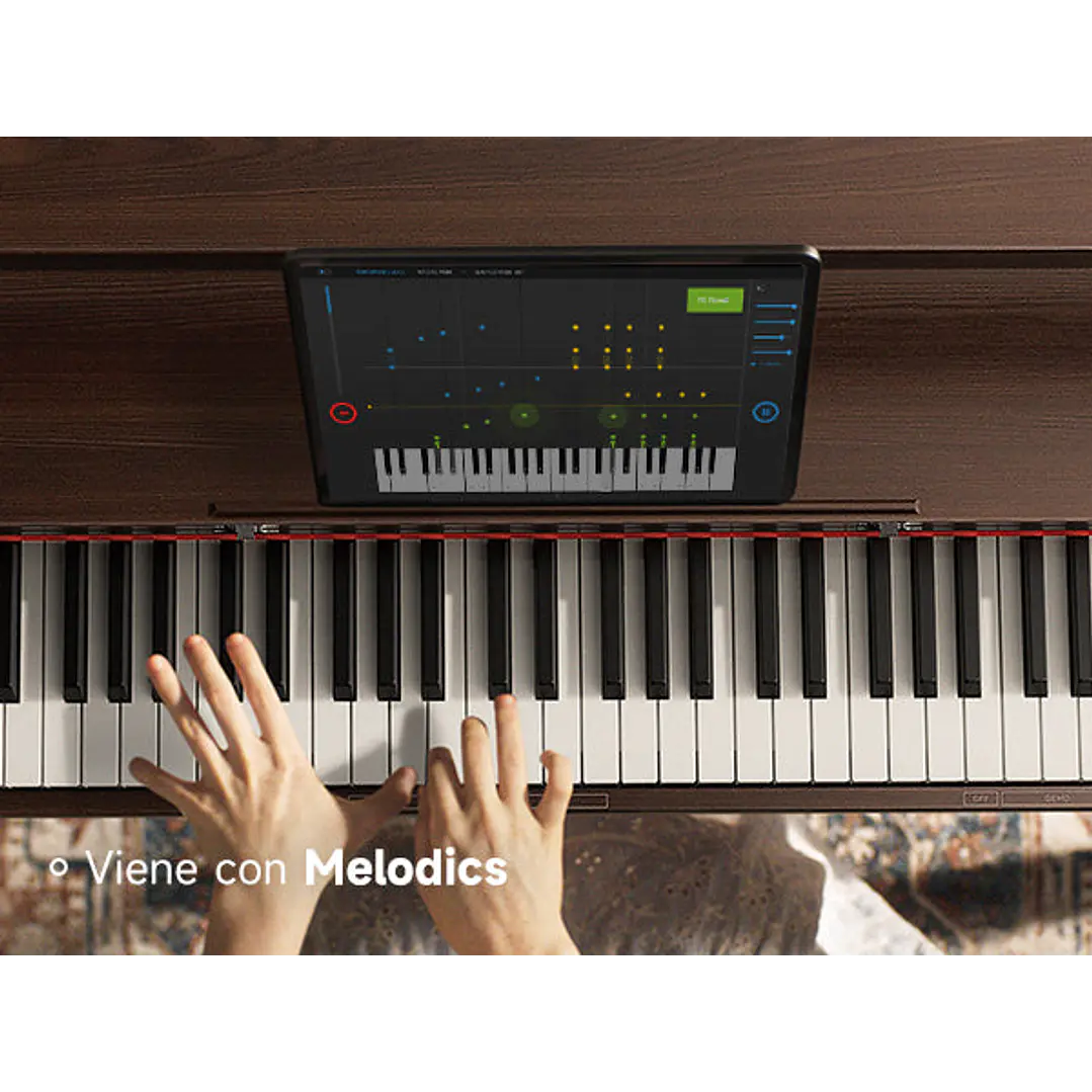 Piano digital Donner con 88 teclas color nogal Oura R300 4