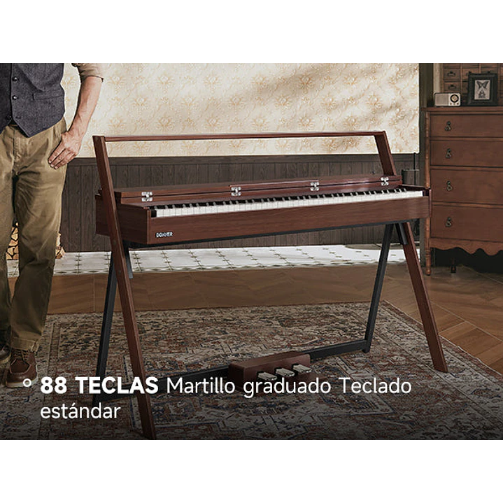 Piano digital Donner con 88 teclas color nogal Oura R300 5