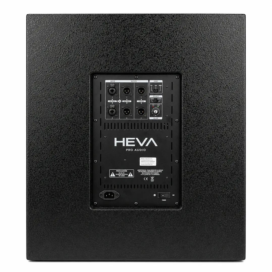 Sub bajo activo Heva Pro Audio 800W de 18