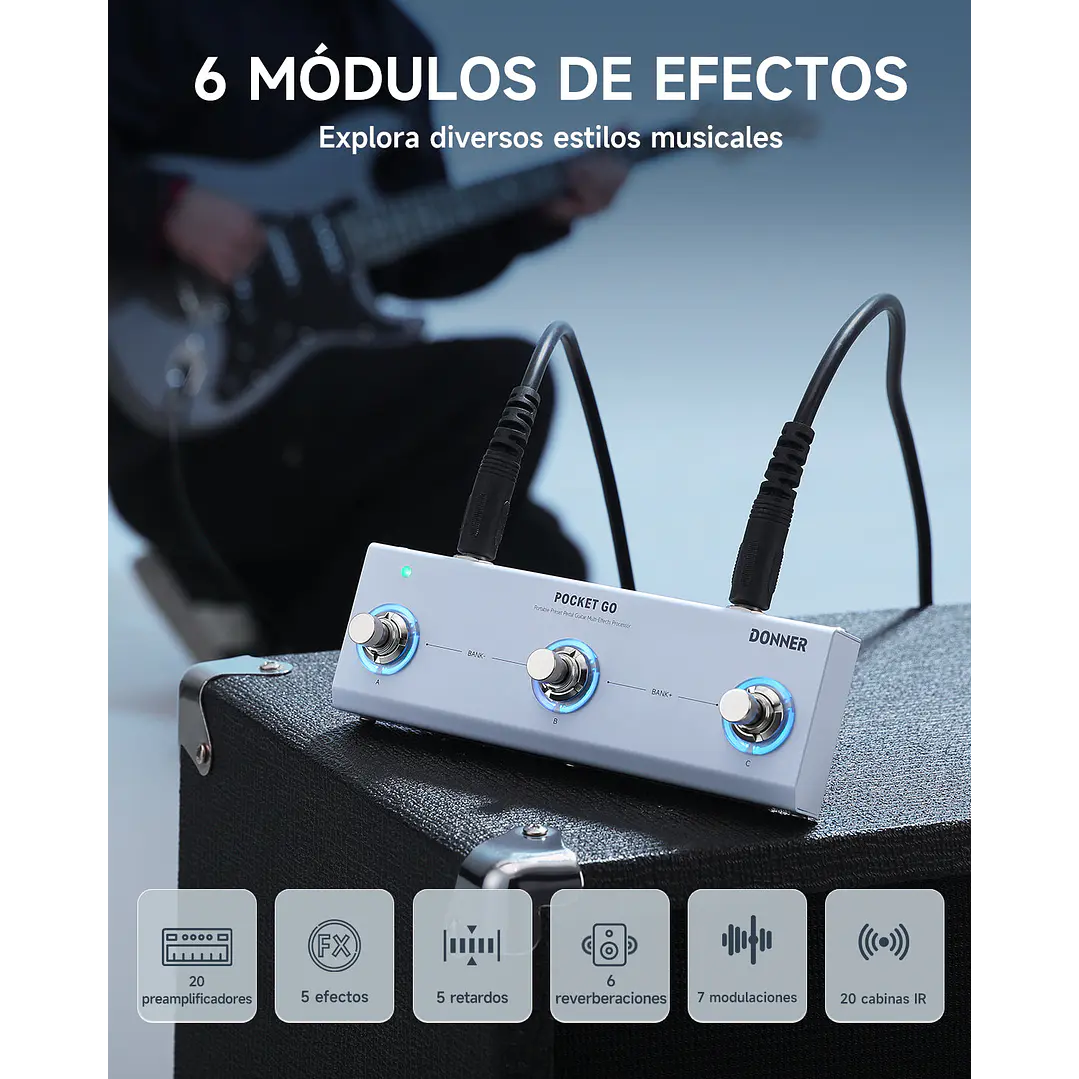 Pocket Go Donner procesador de efectos múltiples pedal 6