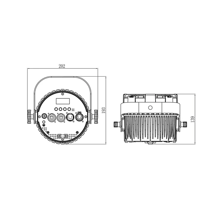 Luz tipo Fresnel Led Event Lighting 2X48W DMX F96VW 8