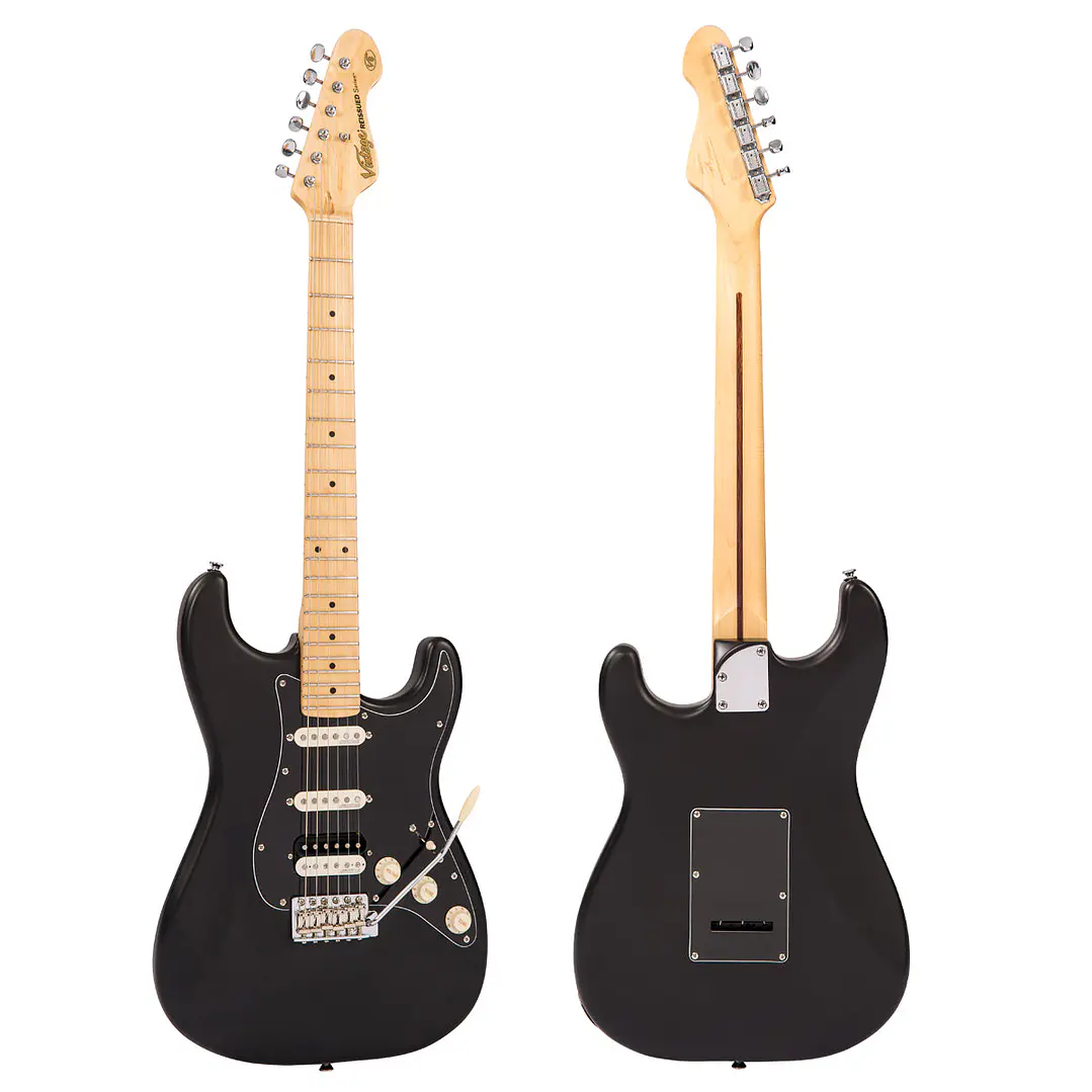 Guitarra eléctrica Vintage VH6 Relssued color negro Boulevard Black V6HMBB 3