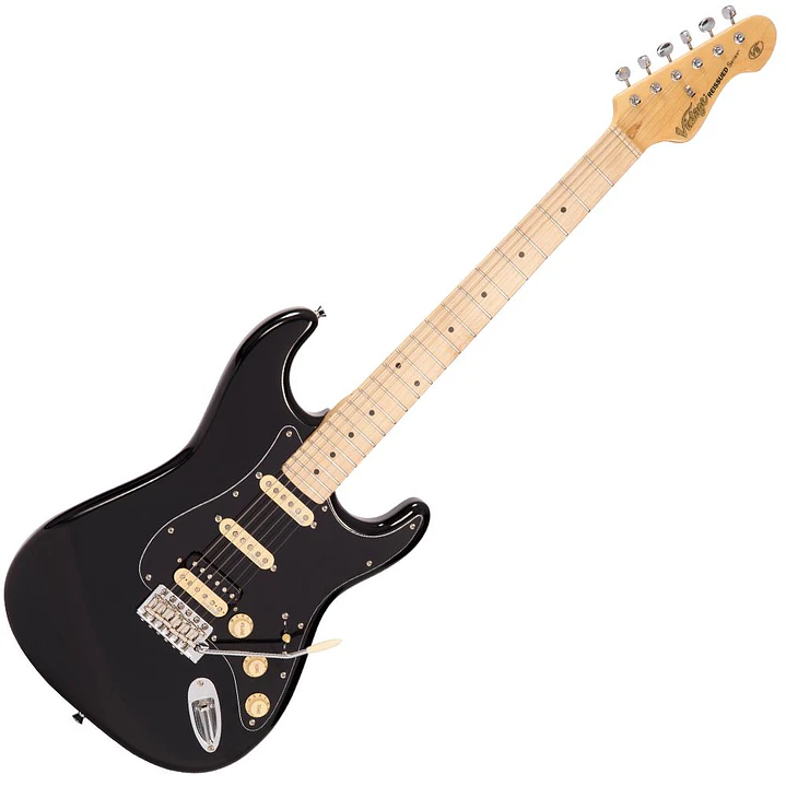 Guitarra eléctrica Vintage VH6 Relssued color negro Boulevard Black V6HMBB 1