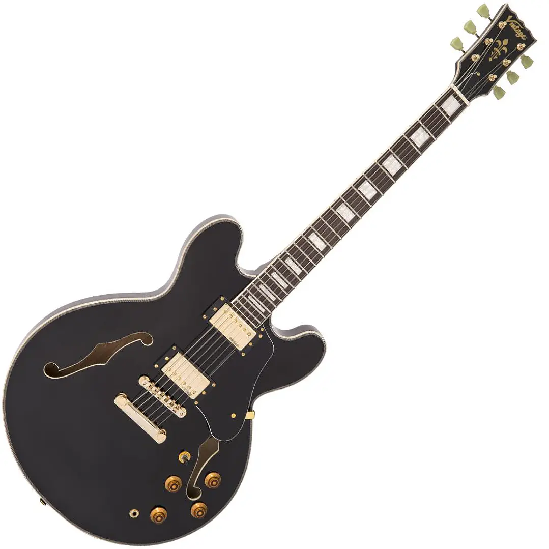Guitarra eléctrica semiacústica Vintage VSA500B ReIssued VSA500BBK 1
