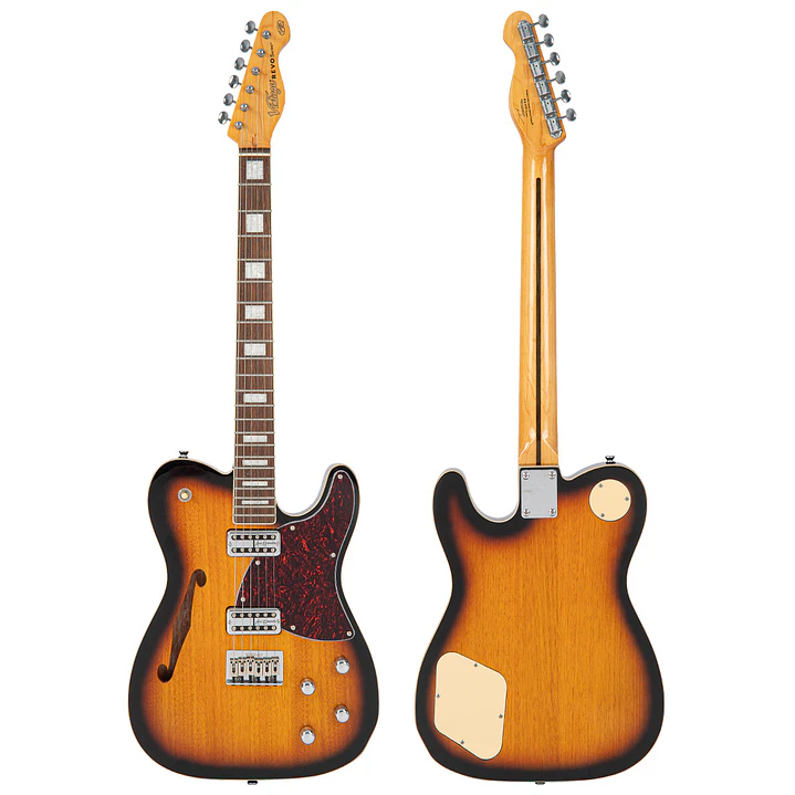 Guitarra eléctrica Vintage REVO Midline semi-hollow tipo thinline VRD850TS 3
