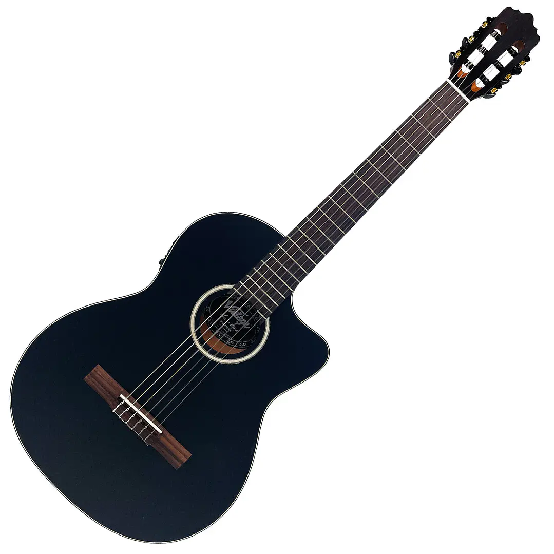 Guitarra electroacústica Slim Body Vintage Santos VSE440BK Negra 1