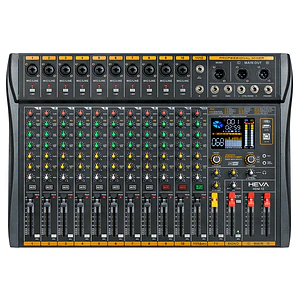 Consola de audio 12 canales Heva Pro Audio con interfaz USB y efectos HDM-12