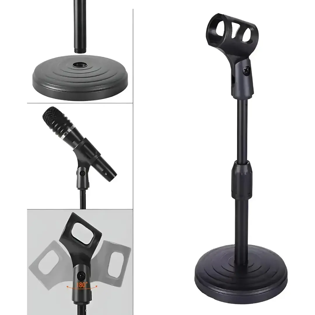 Soporte micrófono de mesa Leonard negro LNDSMM 3