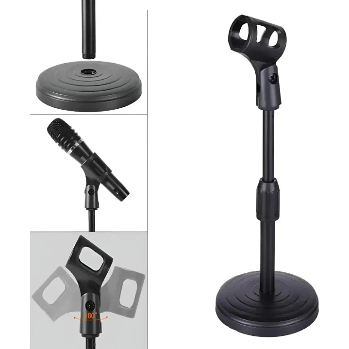 Soporte micrófono de mesa Leonard negro LNDSMM 3