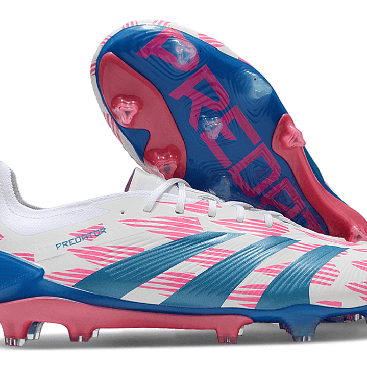 Adidas Predator Accuracy + FG Elite - Branca Azul e Rosa 1