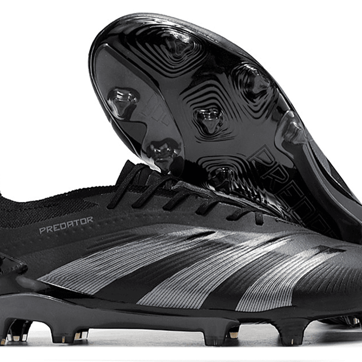 ADIDAS PREDATOR ELITE FG ALL BLACK LACELESS 1