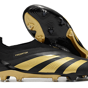 Adidas Predator Elite FG Preta e Dourada Sem Atacadores