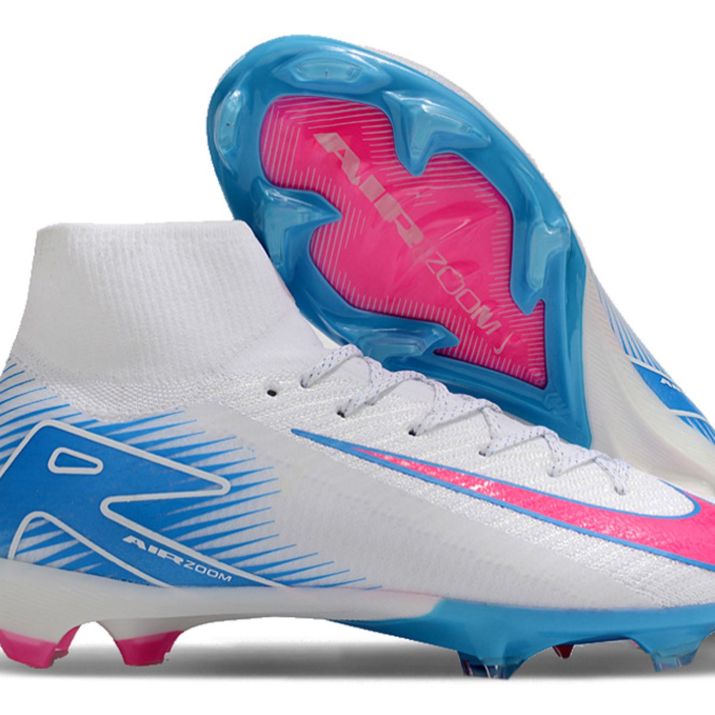 NIKE AIR ZOOM MERCURIAL SUPERFLY 10 ELITE FG AZUL E ROSA 1