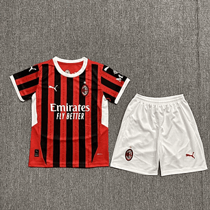 KIT CRIANÇA MILAN HOME 24-25 Vermelha e Preta