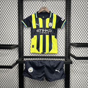 Kit Criança Manchester City Away Kit 24/25 - Amarelo/Preto