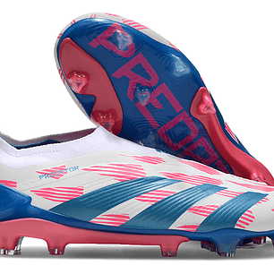 Adidas Predator Accuracy + FG Elite - Branca Azul e Rosa