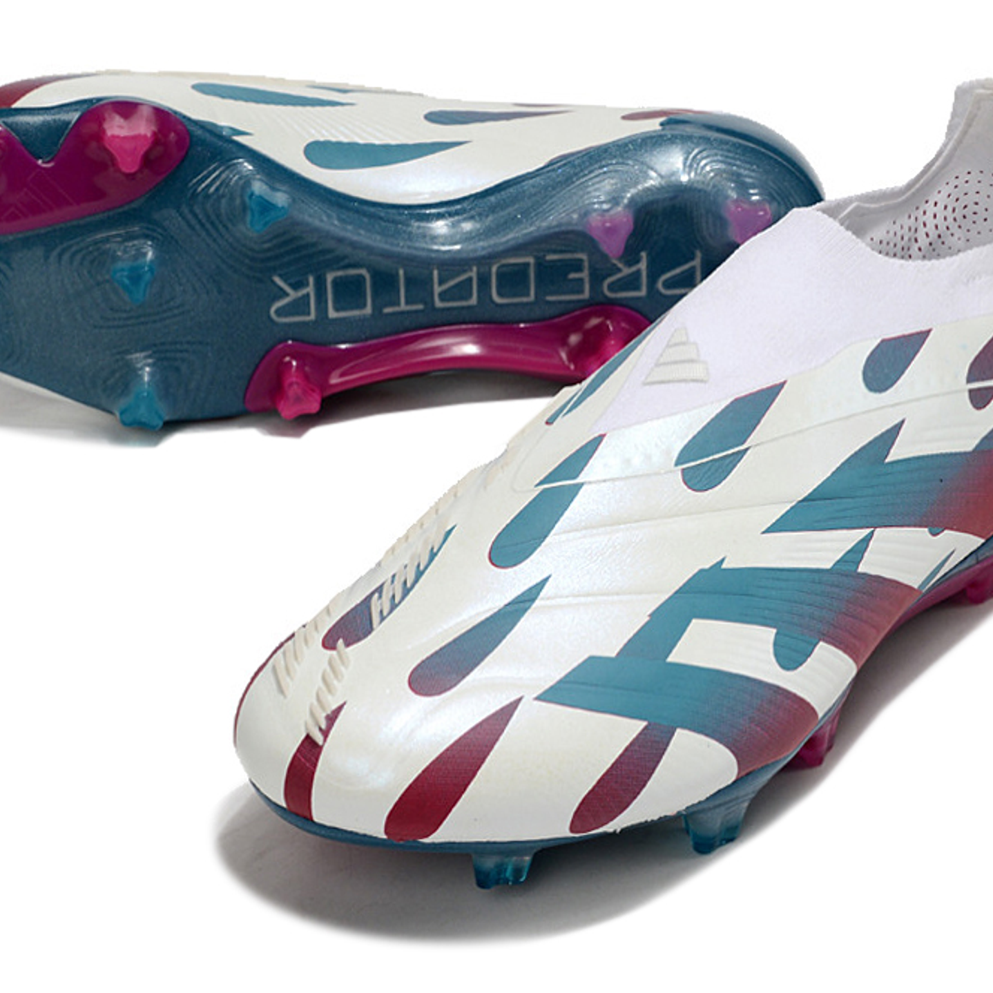 Adidas Predator Elite Laceless Boots FG - Branca e Vermelha 2