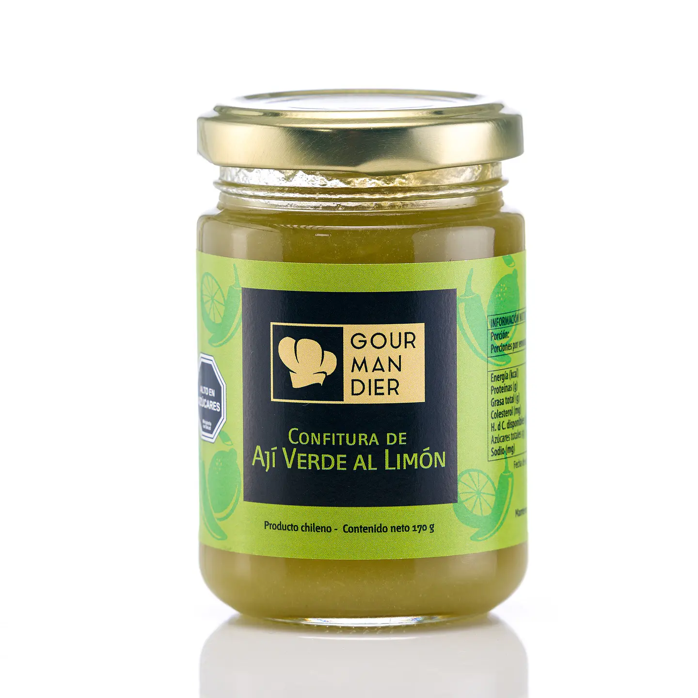 Gourmandier - Confitura ají verde al limón - 156 mL 1