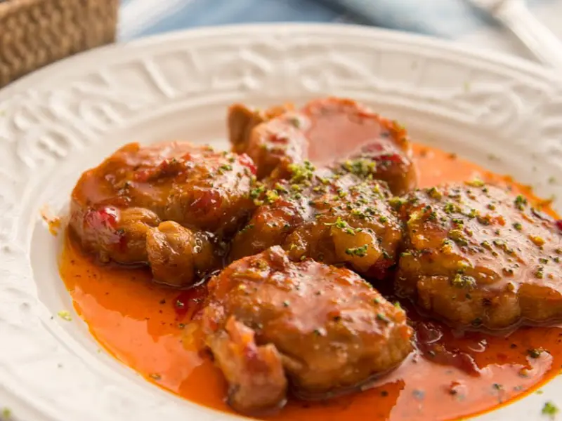 Lomo de cerdo con confitura de pimentón