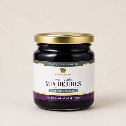 Gourmandier - Mermelada mix de berries sin azúcar - 260 mL