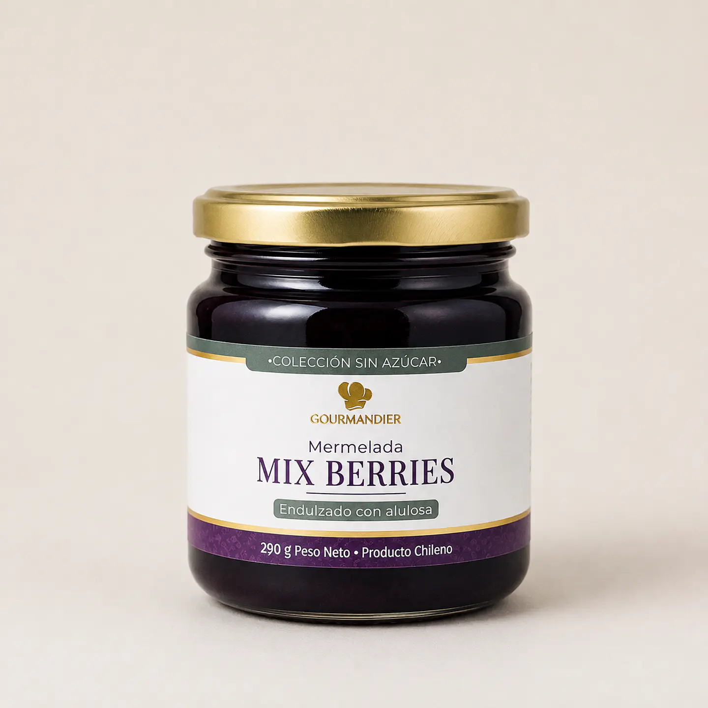Gourmandier - Mermelada mix de berries sin azúcar - 260 mL 1