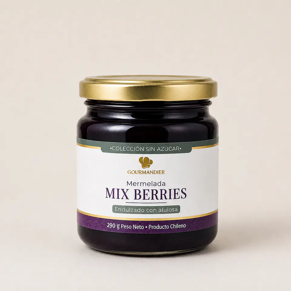 Gourmandier - Mermelada mix de berries sin azúcar - 260 mL 1