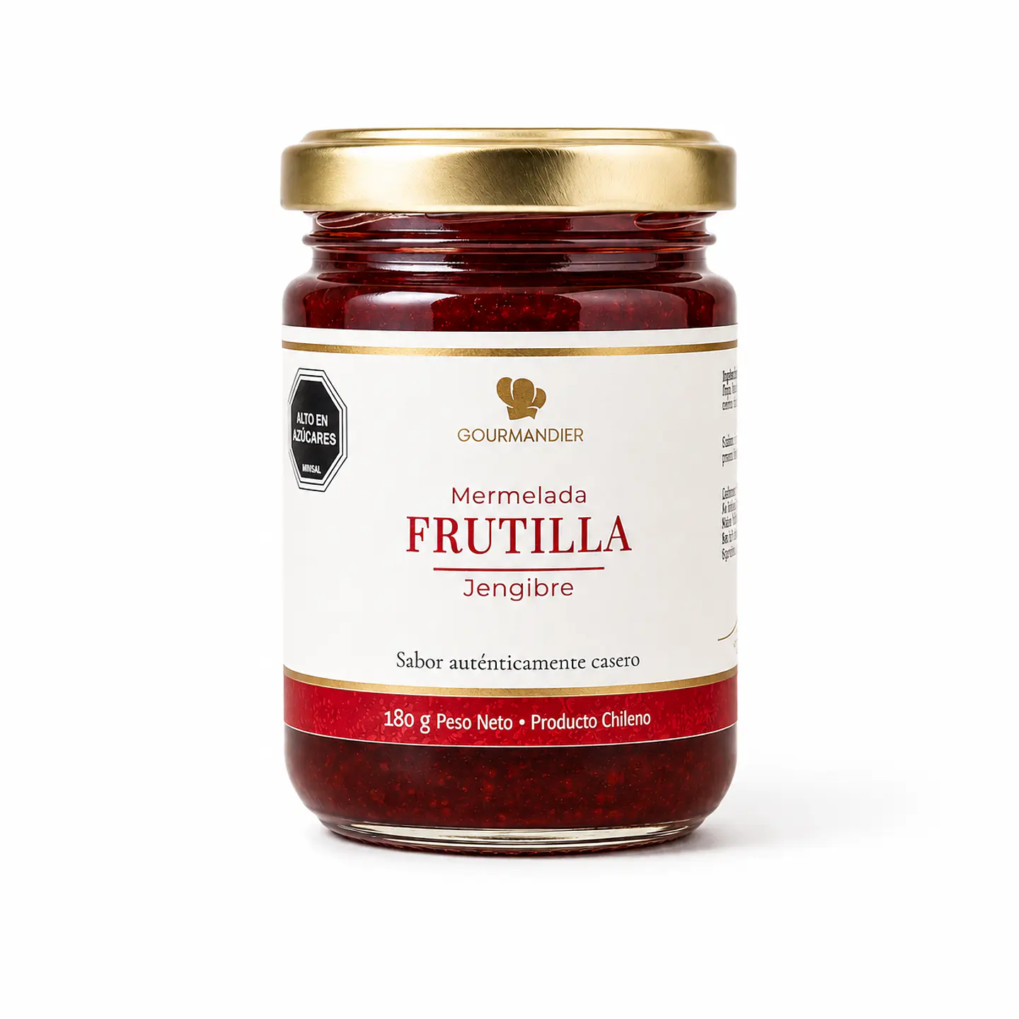 Gourmandier - Mermelada frutilla & jengibre - 156 mL 1