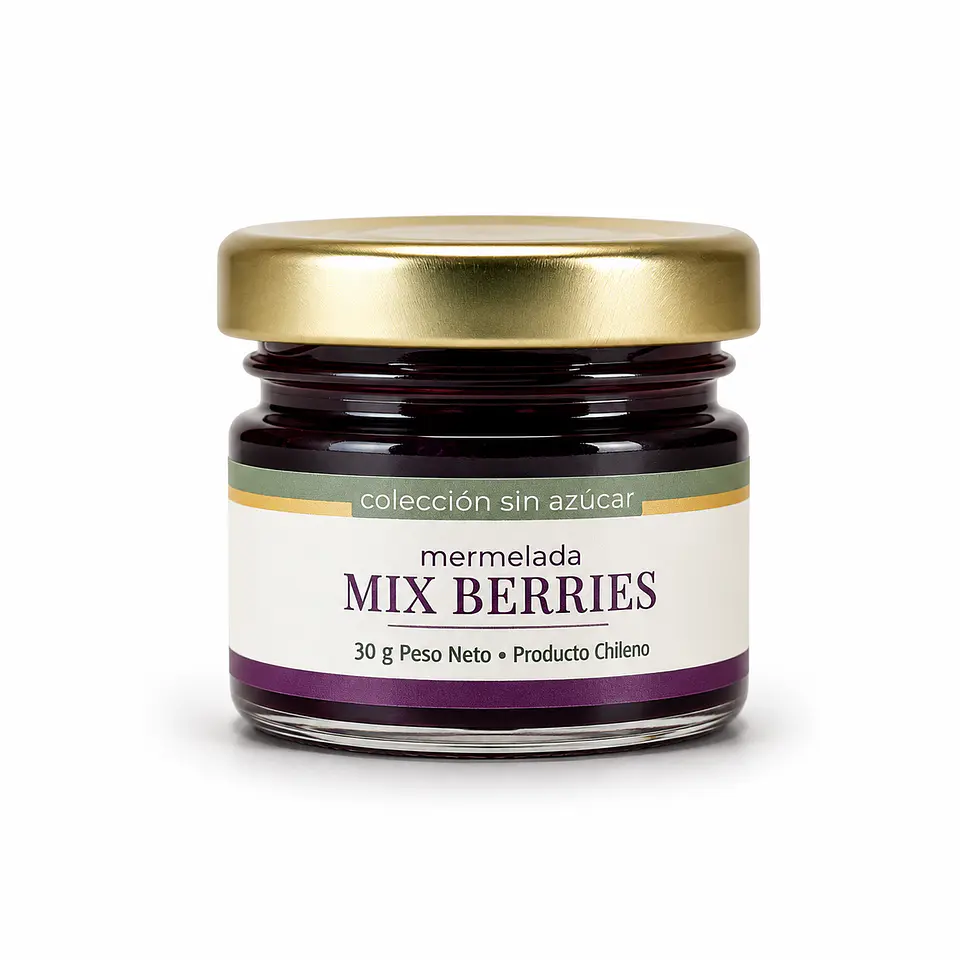 Gourmandier - Mermelada mix de berries sin azúcar - 28 mL 1