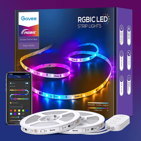 Tira de luces LED Govee RGBIC Wi-Fi + Bluetooth 5 y 10 mts