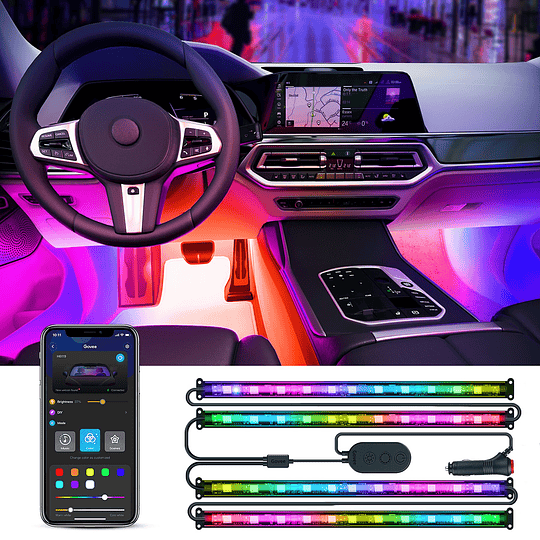 Luces interiores para automóvil Govee RGBIC - Image 1