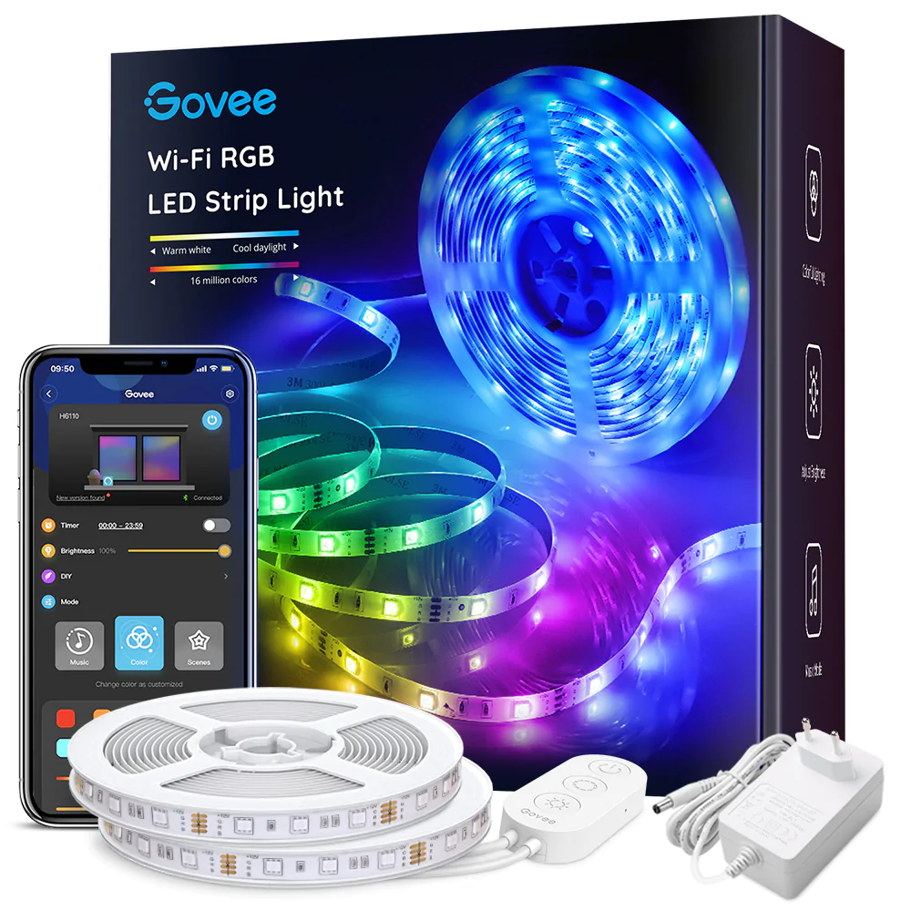 Tira de luces LED Govee RGBIC con revestimiento protector 10mts – BLU/STORE