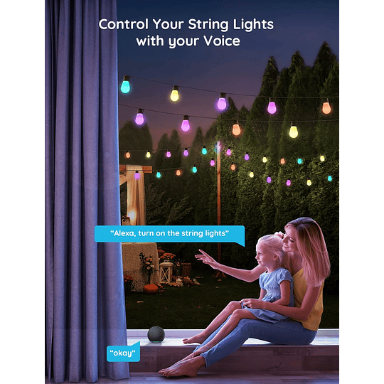 Guirnalda de luces inteligentes para exteriores RGBIC Blanco cálido Wi-Fi y Bluetooth Govee - Image 8