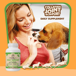 Collagen for Dogs & Cats - Joint Support, Mobility, Bacon Flavored Tablets 60ct