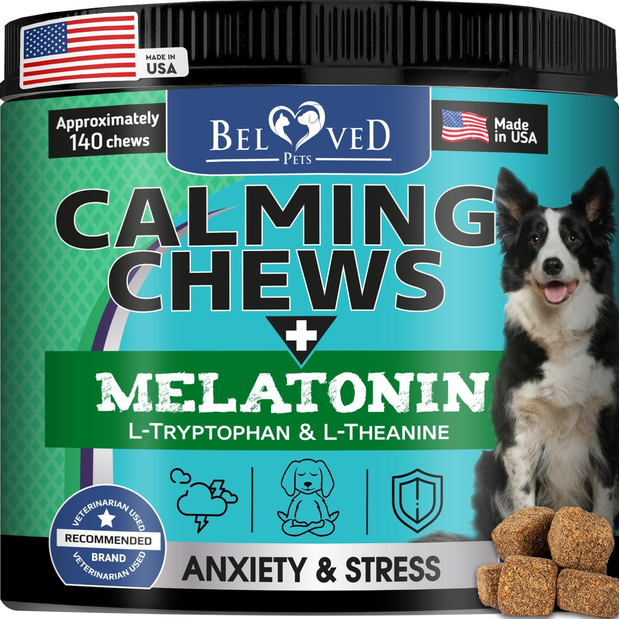 Hemp Calming Chews for Dogs - Anxiety & Stress Relief, Melatonin, Bacon Flavor 1