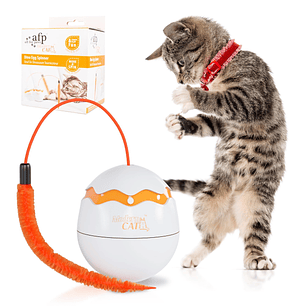 Interactive Dino Egg Cat Toy - 360° Rotation, Auto Shut Off, for Indoor Cats