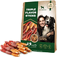 Triple Flavor Dog Rawhide Treats - Duck & Chicken, Grain-Free, Long-Lasting Chews - thumbnail 1