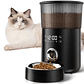 Automatic Cat Feeder with Timer - 4L Capacity, Voice Recorder, Black - thumbnail 1