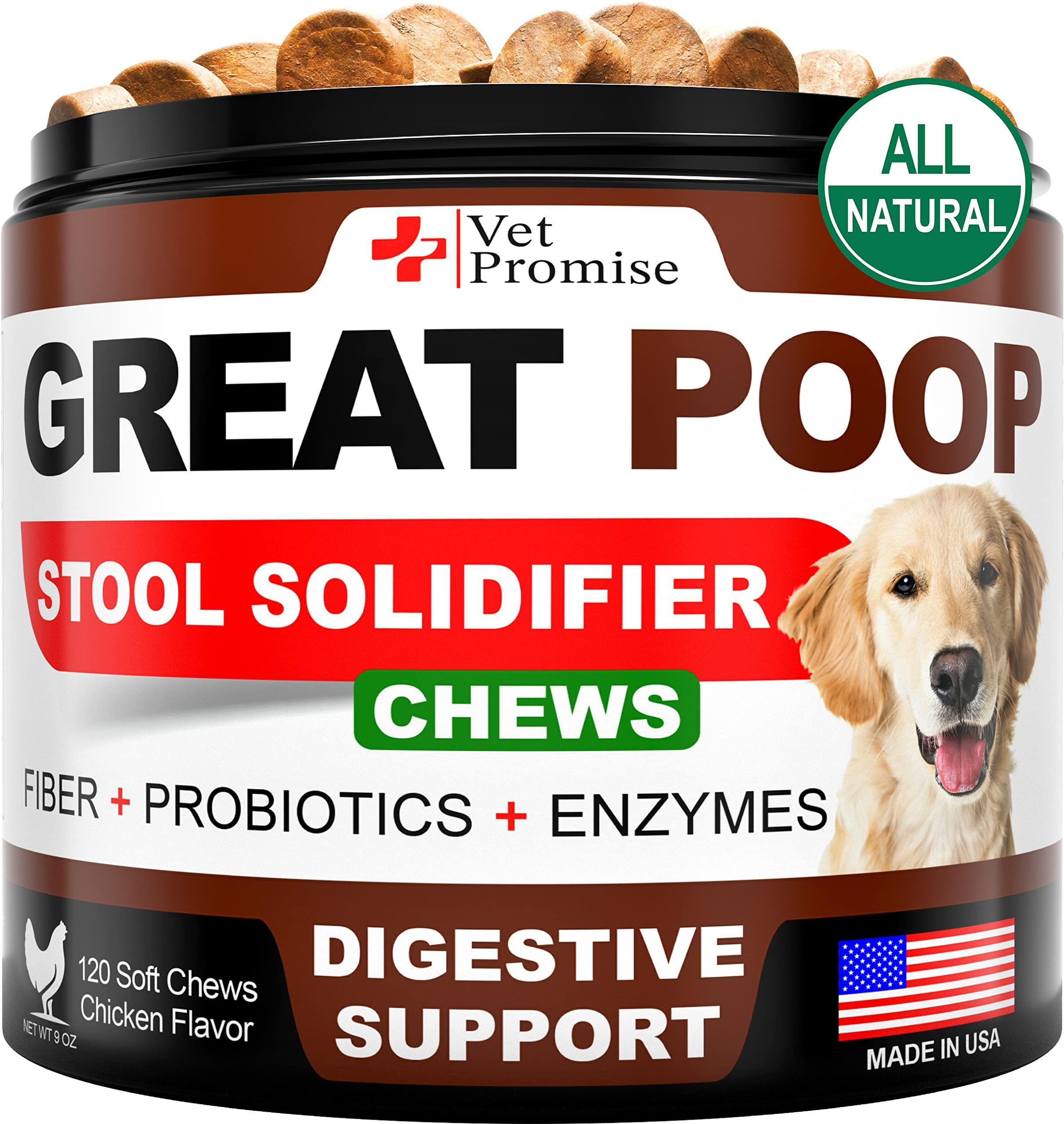 Poop Probiotics for Dogs, Stool Softener & Digestive Enzymes, 120 Chews 1