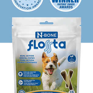 N-Bone Flossta Dual-Action Dental Chews Chicken Flavor, 8-Count / 6.4oz