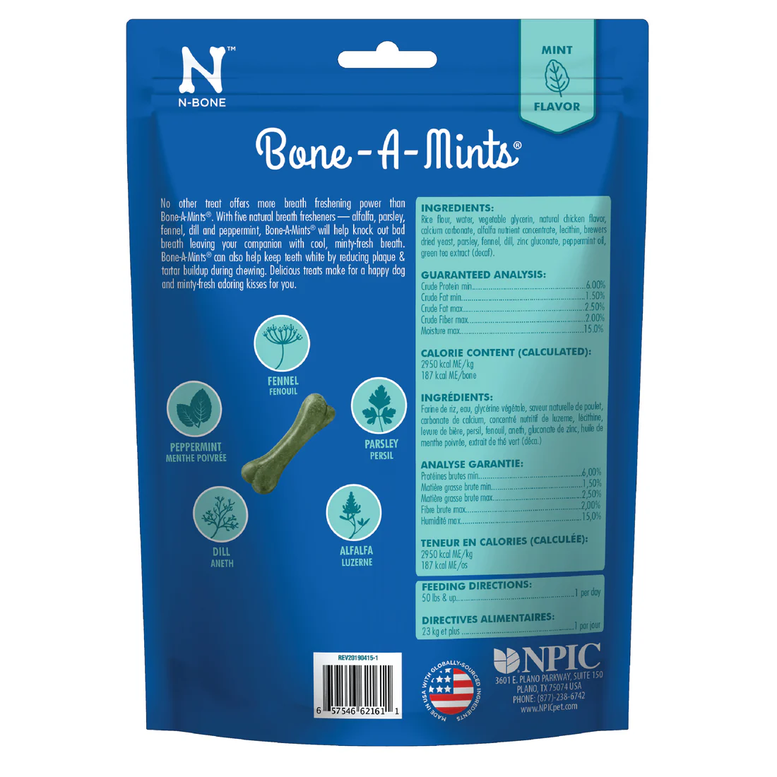 N-Bone Bone-A-Mints Large Natural Dental Bones, 4 Count 8.92 oz. 6