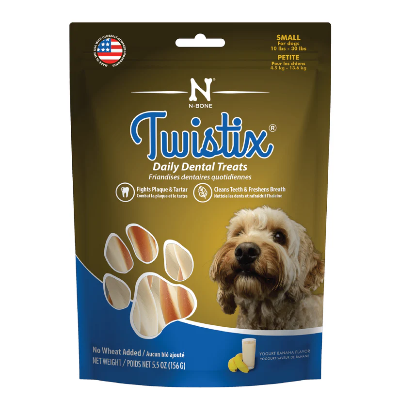 N-Bone Twistix Dental Treats Yogurt Banana Flavor, Small 5.5 oz. 1