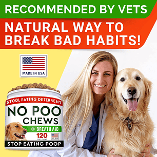 No Poo Treats for Dogs - Stop Poop Eating, Digestive & Gut Health, 120ct