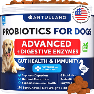 Probiotics for Dogs - Gut, Allergy & Immune Support, 120 Digestive Chews