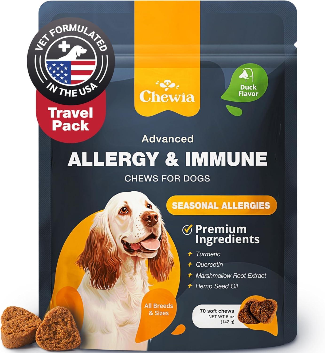 Dog Allergy Relief Chews - Anti-Itch, Skin & Immune Support with Salmon Oil 1