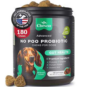 No Poo Chews – Stool Eating Deterrent & Probiotics for Dog Digestive Health