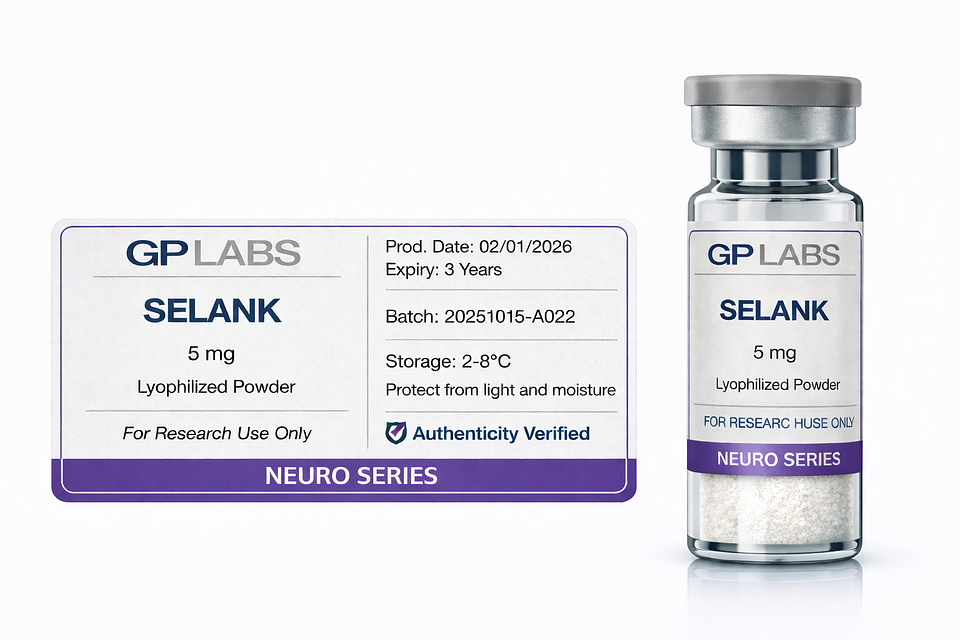 SELANK 5 mg | Neuro Research Peptide | GP LABS Neuro Series 1