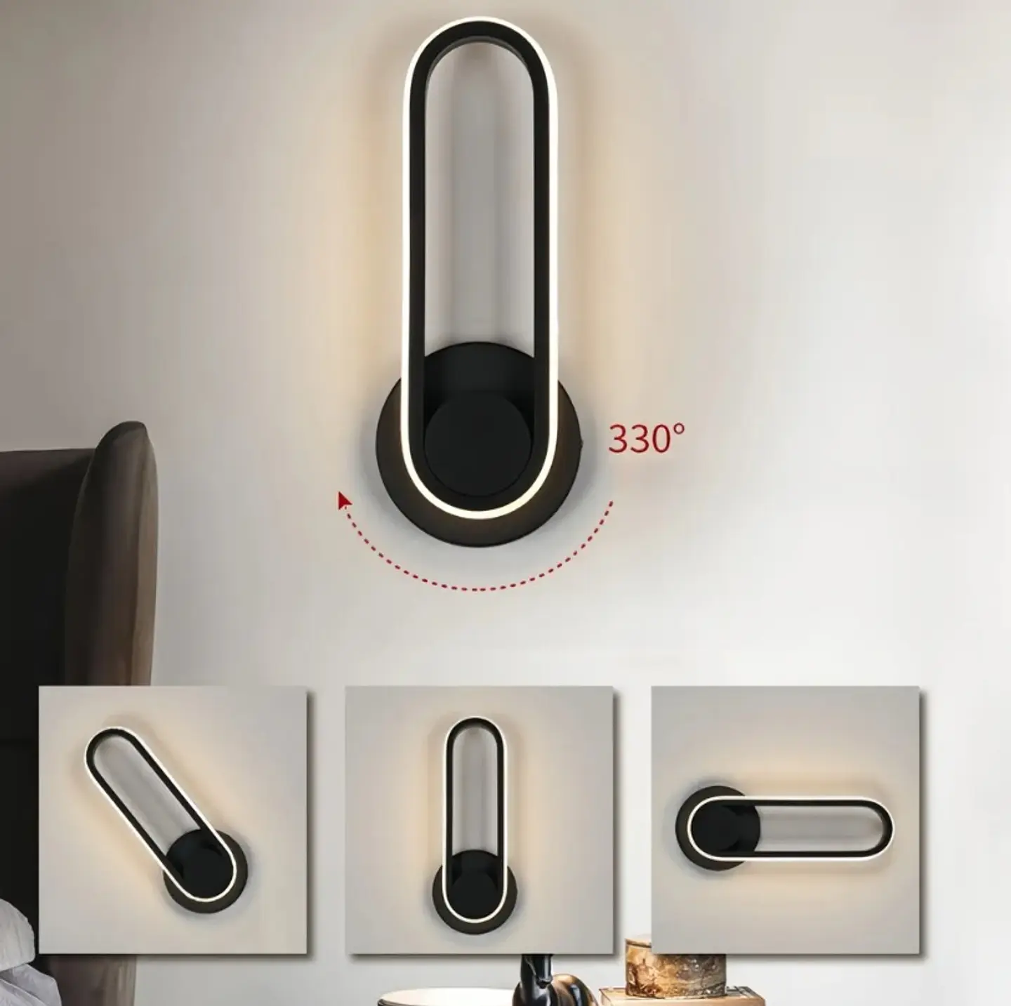 APLIQUE DE PARED 360 3 TONOS, BLANCO FRÍO, CÁLIDO Y NEUTRO 7