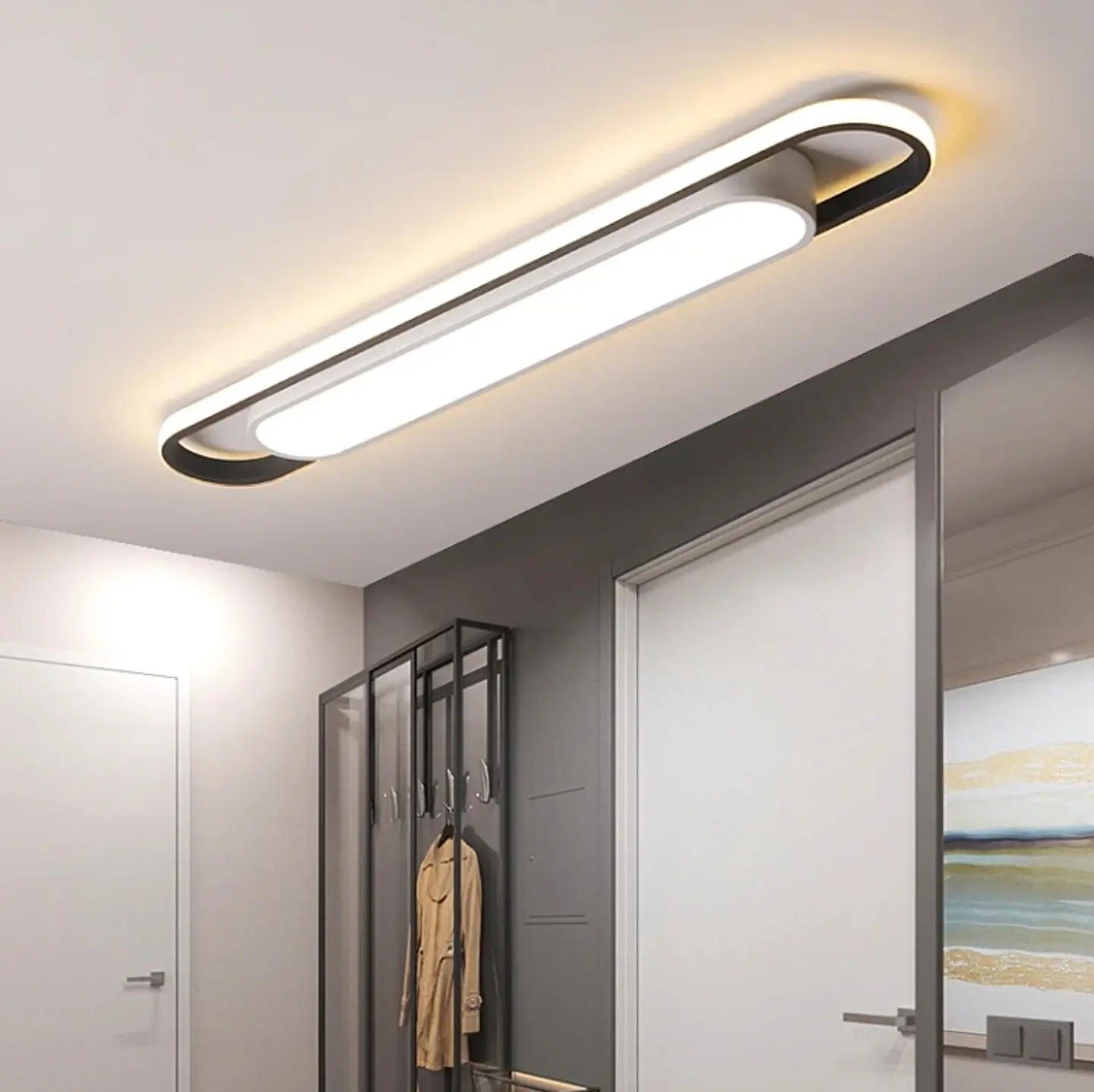 LÁMPARA DE TECHO LED MINIMALISTA 60CM 3 TONOS BLANCO FRÍO, CÁLIDO Y NEUTRO 4