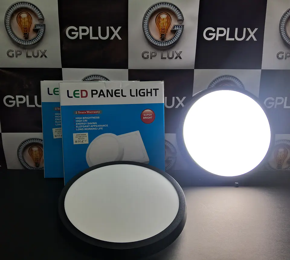 LAMPARA LED NEGRO SOBREPUESTO 24W BLANCO FRÍO  2
