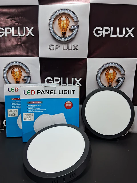 LAMPARA LED NEGRO SOBREPUESTO 18W BLANCO FRÍO 